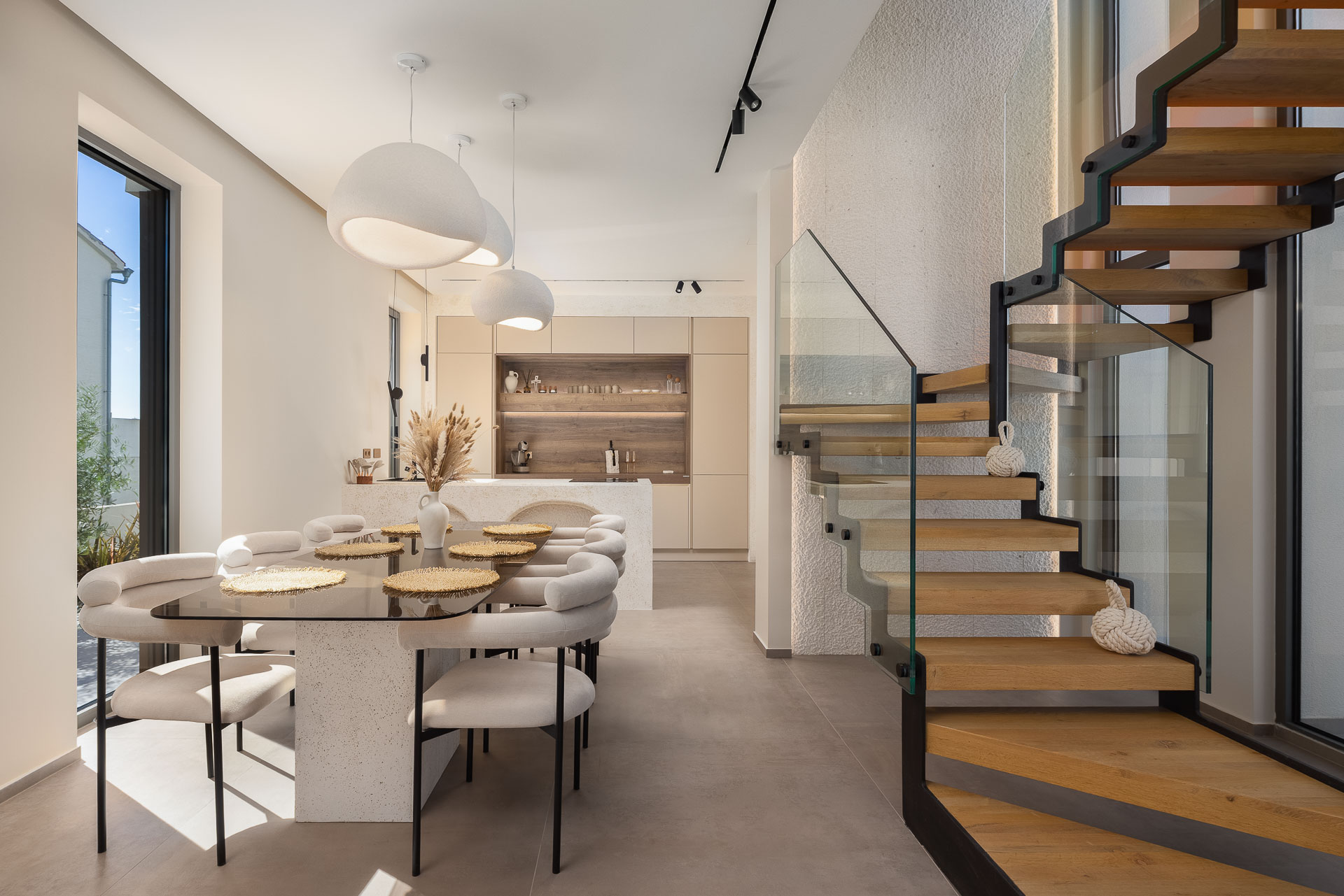Open-plan kitchen and staircase 2